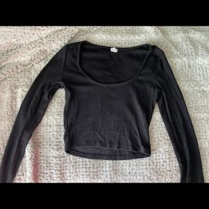 Garage long sleeve cropped, color:black